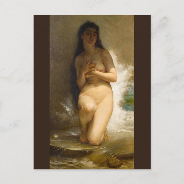 Postal La Perla de William-Adolphe Bouguereau (Anverso)