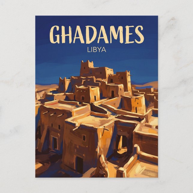Postal La Perla del Desierto, Ghadames Libia (Anverso)