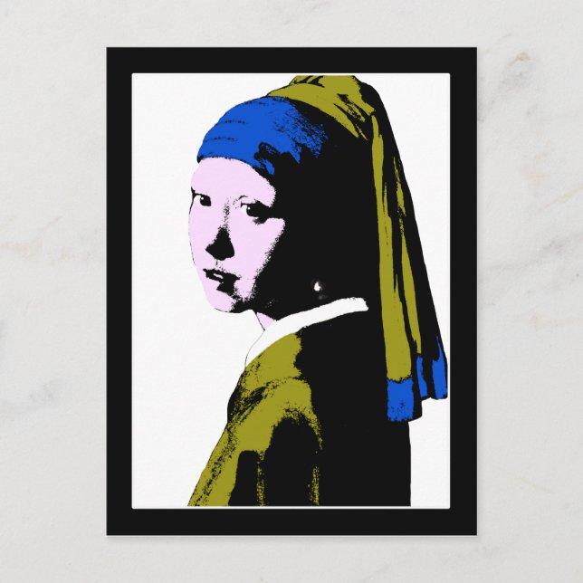 Postal La perla pendiente de Vermeer ala (Anverso)