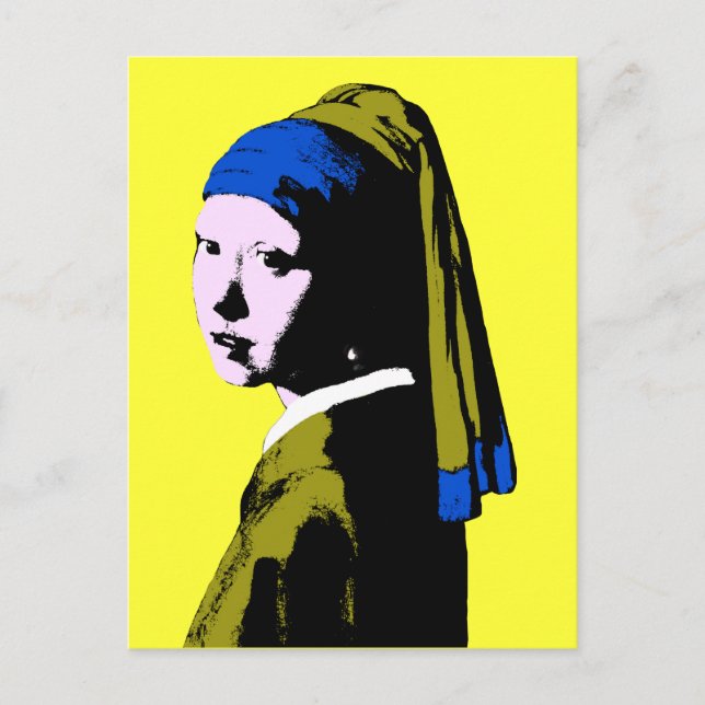 Postal La perla pendiente de Vermeer ala (Anverso)