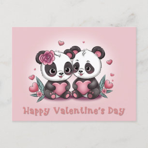 Postal La Personalizado educada Panda ama el Corazón del 