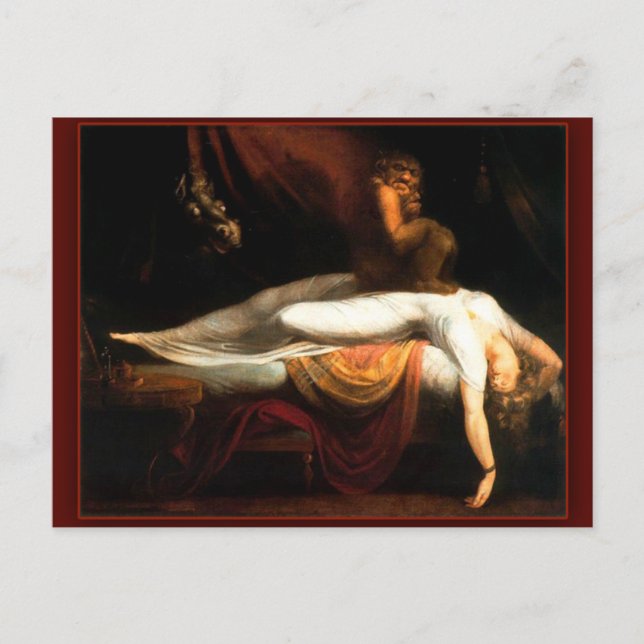 Postal La pesadilla de John Henry Fuseli (Anverso)