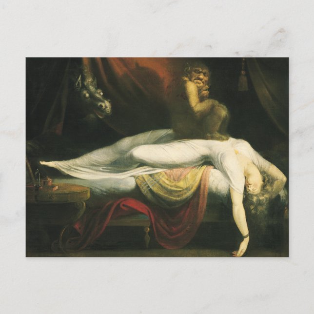 Postal La Pesadilla, Henry Fuseli (Anverso)
