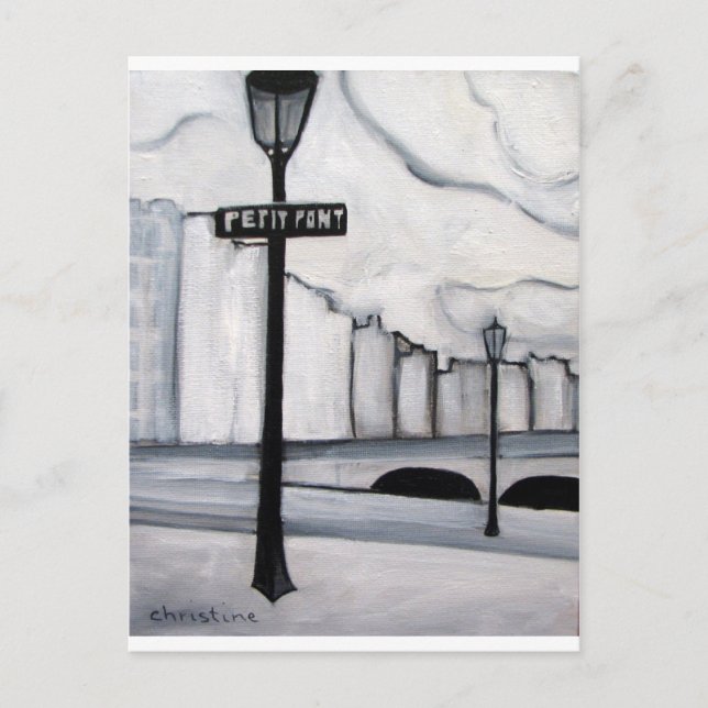 Postal La Petit Pont, París, Francia (Anverso)