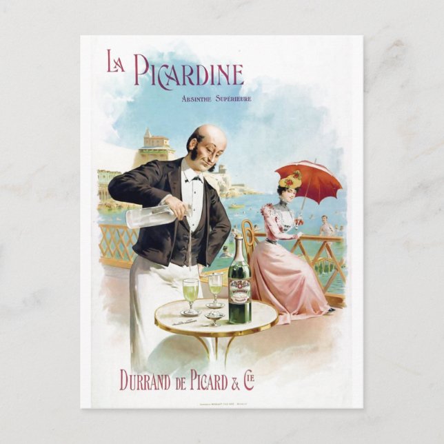 Postal La Picardine Absinthe Supérieure Bella Artes (Anverso)
