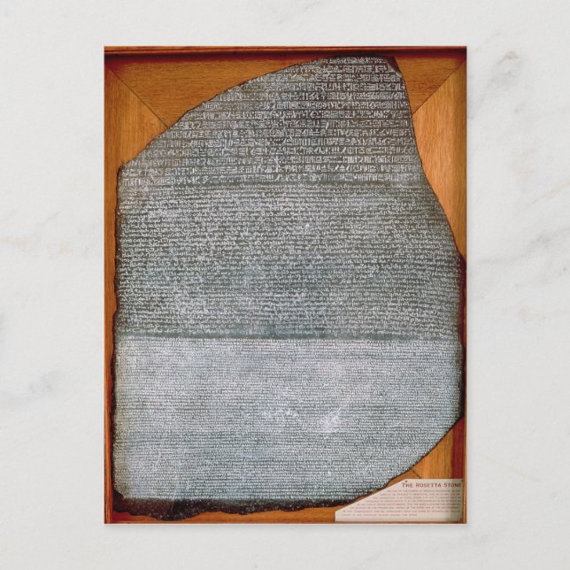 Postal La piedra de Rosetta, de St. Julien del fuerte, (Anverso)