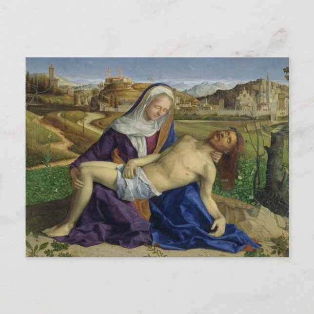 Postal La Pieta, c.1505 (aceite en el panel) (reposo post (Anverso)