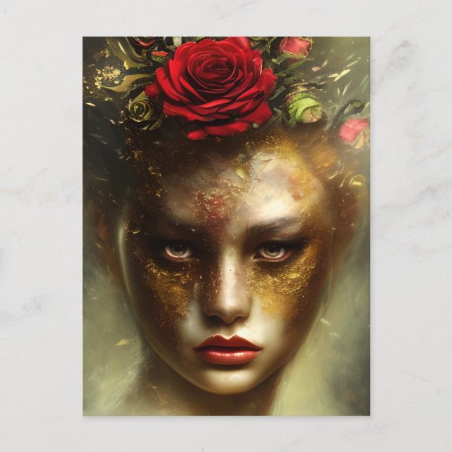 Postal La pintura de aceite afecta a las mujeres de los e (Anverso)