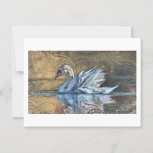 Postal La pintura de cisne