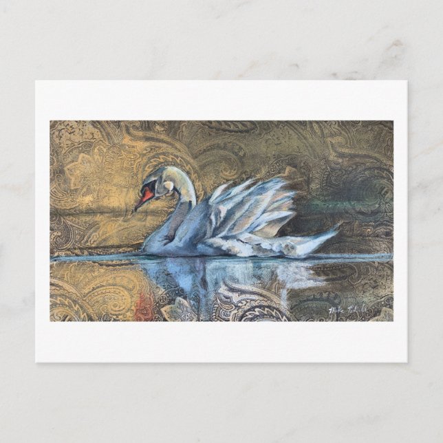 Postal La pintura de cisne (Anverso)