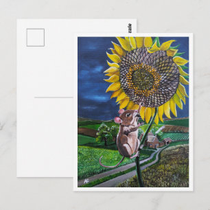 Postal La pintura de la cumbre del girasol de Alfred Fox