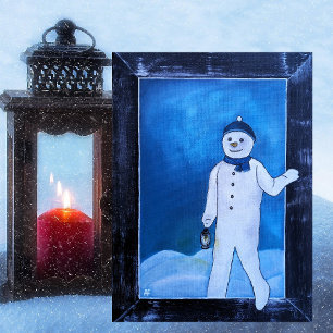 Postal La pintura de La escapada del muñeco de nieve de A