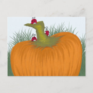Postal La pintura de la mariquita de otoño