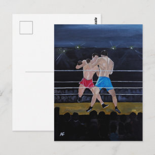 Postal La pintura de Los Boxeadores por Alfred Fox