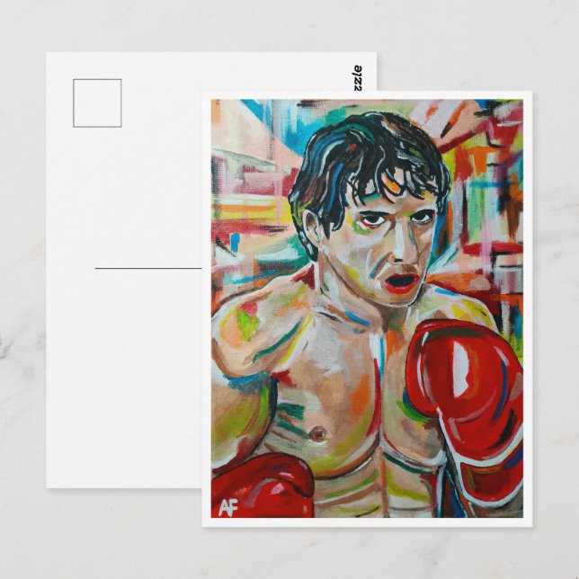 Postal La pintura del Boxer de Alfred Fox (Anverso / Reverso)