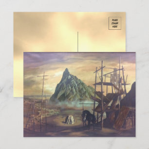 Postal La pintura del caballo negro de John Atherton Post