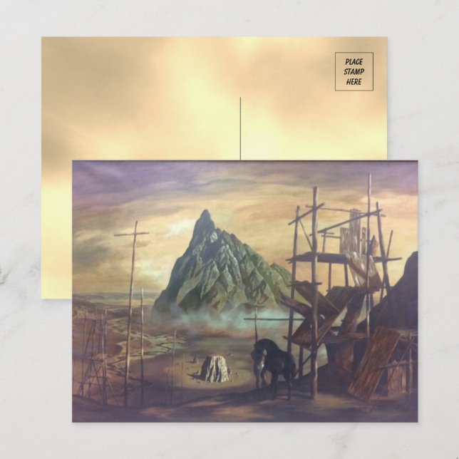 Postal La pintura del caballo negro de John Atherton Post (Anverso / Reverso)