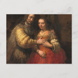 Postal La pintura judía de novia de Rembrandt