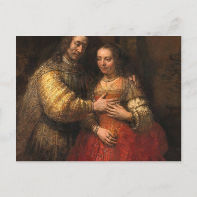 Postal La pintura judía de novia de Rembrandt (Anverso)