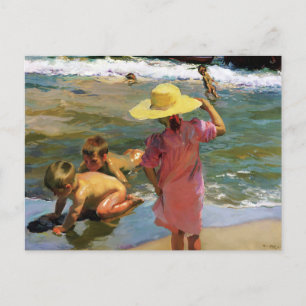 Postal La pintura Los Jóvenes Anfibios de Joaquin Sorolla