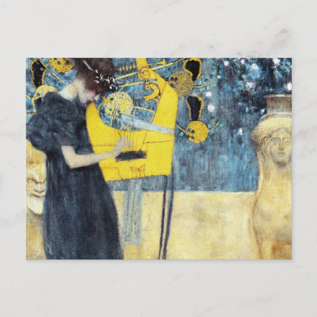 Postal La pintura musical de Gustav Klimt (Anverso)