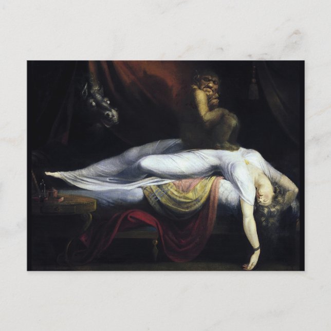 Postal La pintura nocturna de John Henry Fuseli (Anverso)