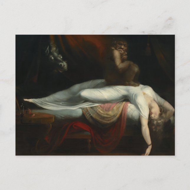 Postal La pintura pesadilla de Henry Fuseli (Anverso)
