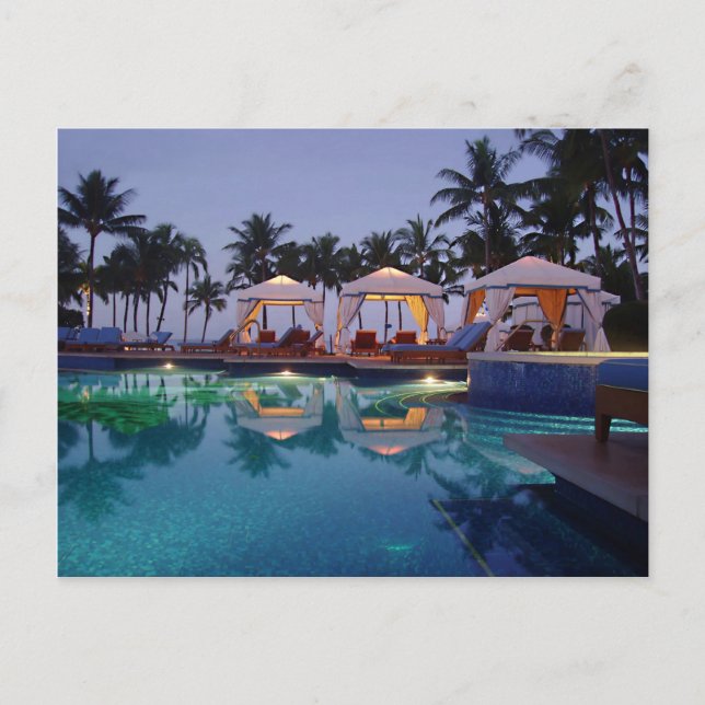 Postal La piscina al amanecer (Anverso)