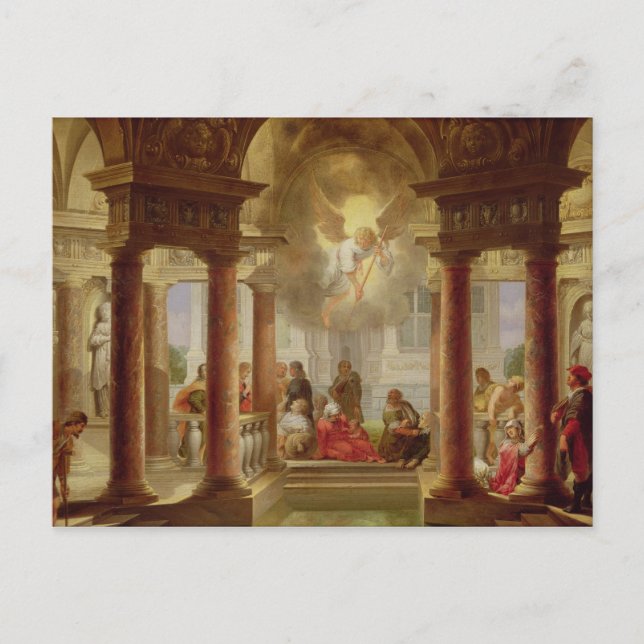 Postal La piscina de Bethesda, 1645 (Anverso)