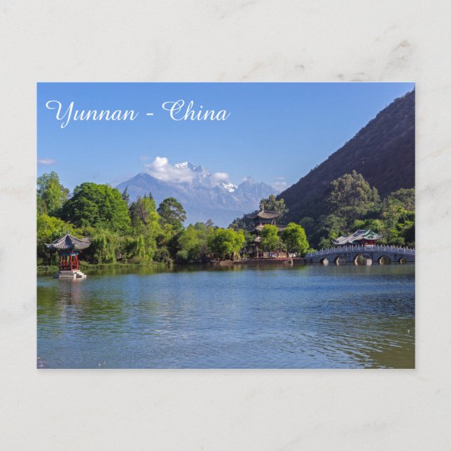 Postal La piscina del dragón negro, Shigu, Yunnan - China (Anverso)