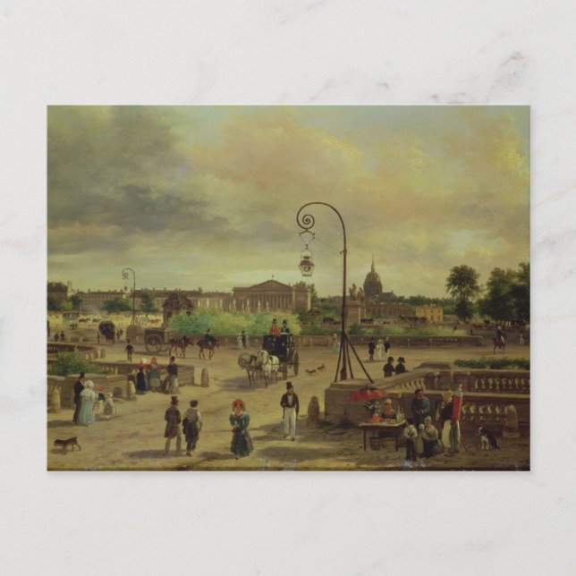 Postal La Place de la Concorde en 1829 (Anverso)