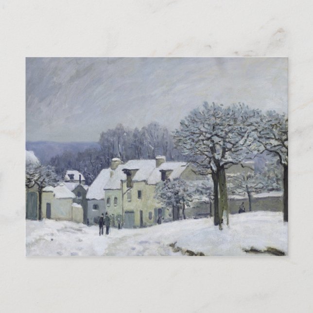 Postal La Place du Chenil en Marly-le-Roi, Nieve, 1876 (Anverso)