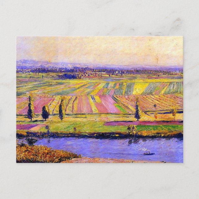 Postal La Plaine de Gennevilliers de Caillebotte (Anverso)