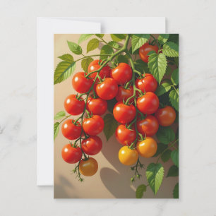 Postal La planta de tomate Jardinería de verano temática 