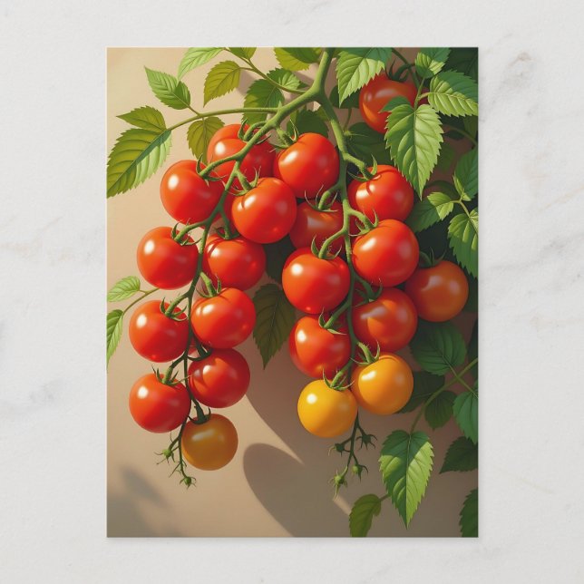 Postal La planta de tomate Jardinería de verano temática  (Anverso)