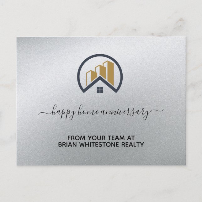 Postal La plata del glamur | Inmobiliaria en blanco y neg (Anverso)