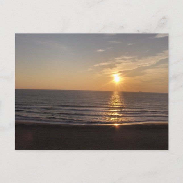 Postal La playa al atardecer (Anverso)