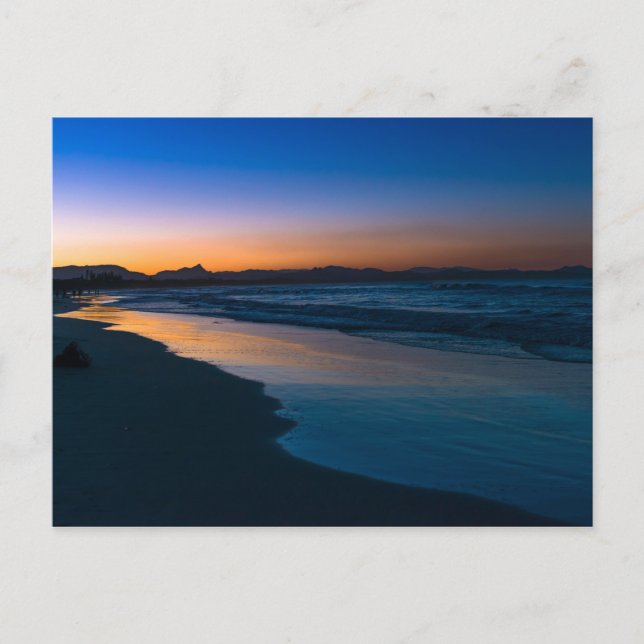 Postal La playa de Byron Bay en el atardecer (Anverso)