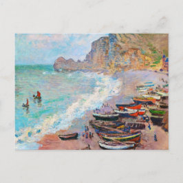 Postal La playa de Etretat Claude Monet