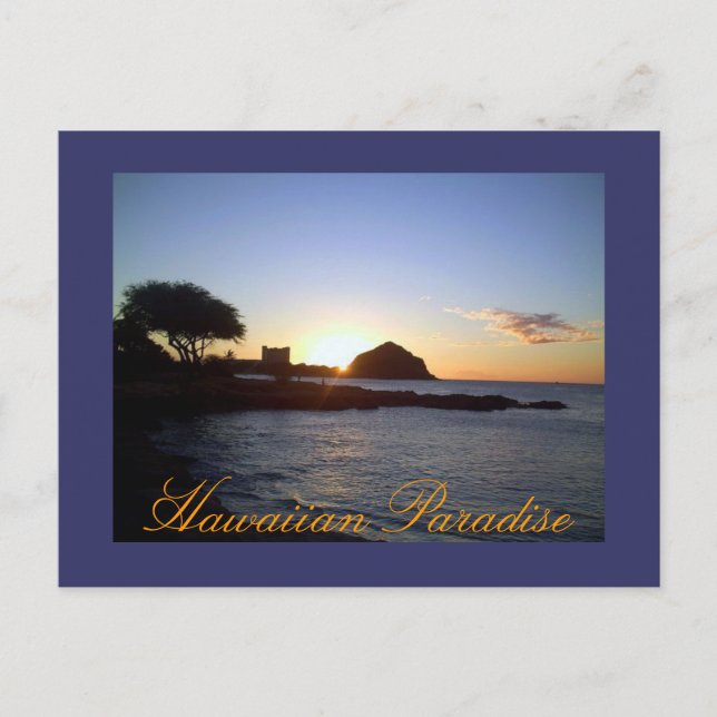 Postal La playa de Hawái Sunset Postcard (Anverso)