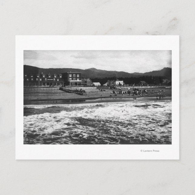 Postal La playa de Oregon y el Hotel Moore Fotografía (Anverso)