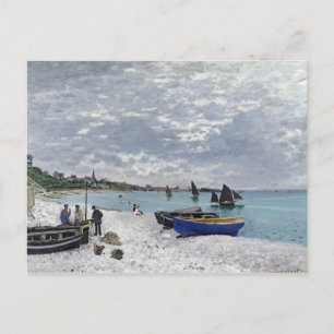 Postal La playa de Sainte-Adresse - Claude Monet