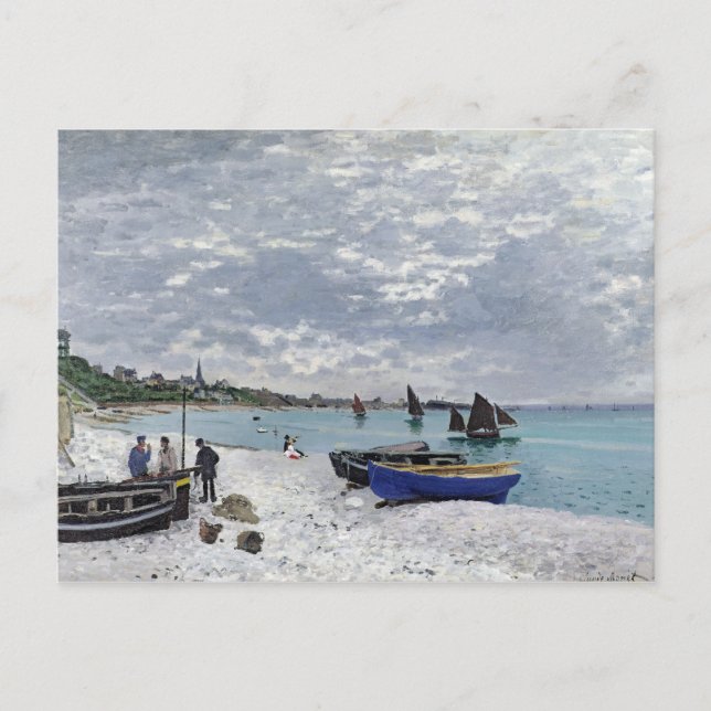 Postal La playa de Sainte-Adresse - Claude Monet (Anverso)
