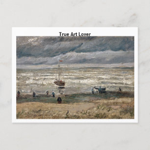 Postal La playa de Scheveningen de Vincent van Gogh