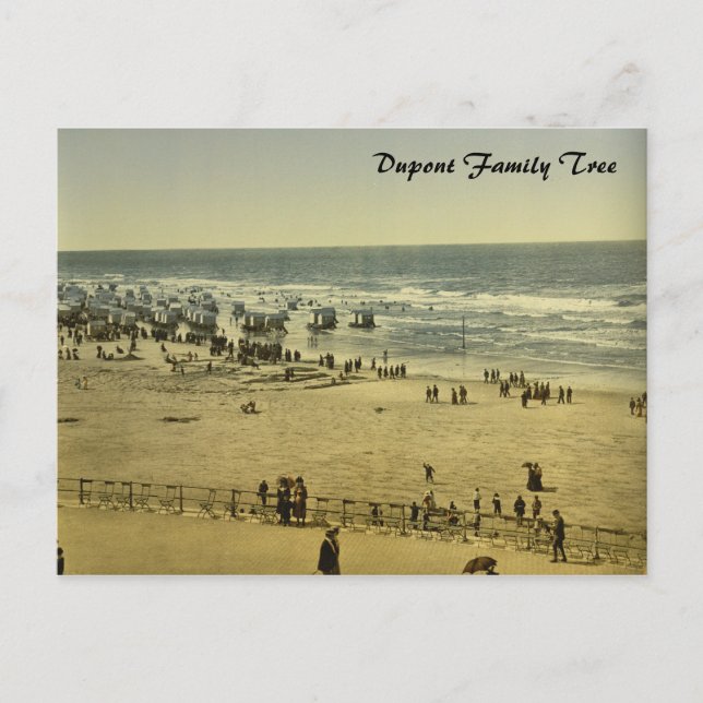 Postal La playa del Casino, Ostend, Bélgica (Anverso)