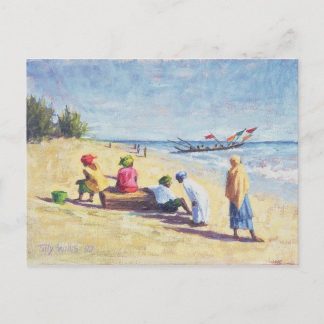 Postal La playa en Abene Senegal 1997 (Anverso)