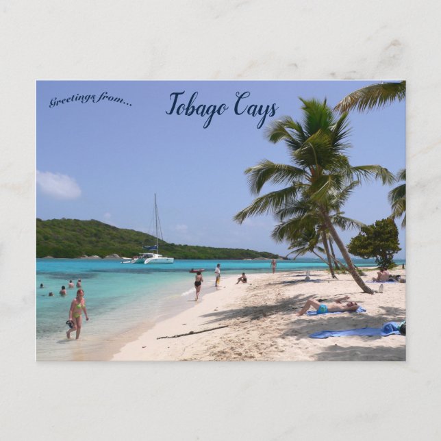 Postal La playa en Tobago Cays (Anverso)