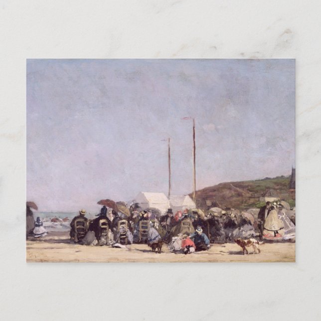Postal La playa en Trouville, 1864 (Anverso)
