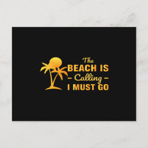 Postal La playa me está llamando e iré