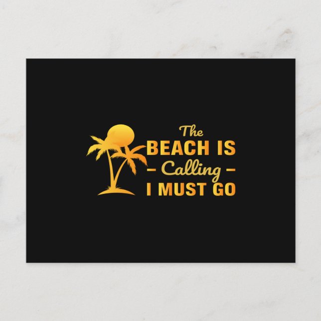 Postal La playa me está llamando e iré (Anverso)